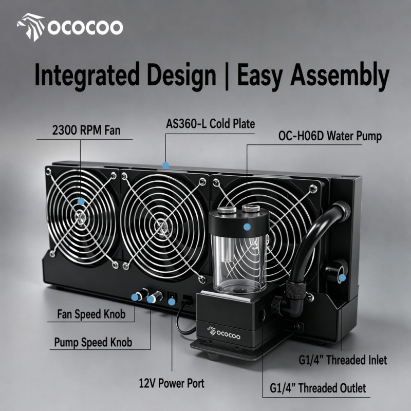 OCOCOO 360mm 외부 라디에이터 수냉식 키트 산 - External Radiator Water Cooling Kit 리뷰 및 가격